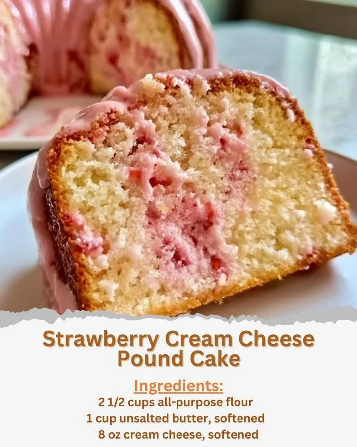 Strawberry Cream Cheese Pound Cake