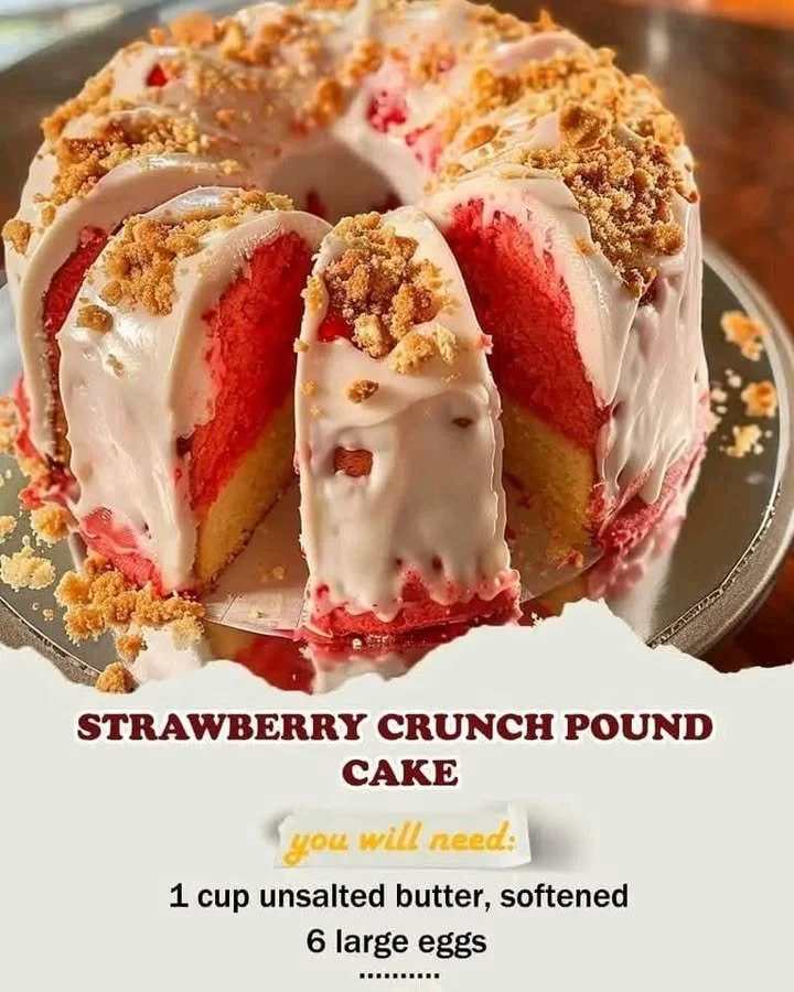 Strawberry Crunch Pound Cake