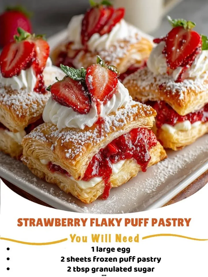 Strawberry Flaky Puff Pastry