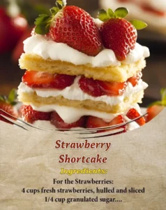 Delicious homemade Strawberry Shortcake with fresh strawberries and whipped cream