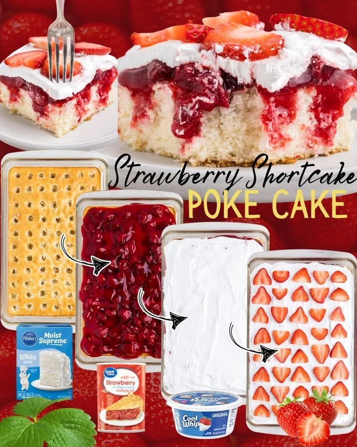 Strawberry Shortcake Poke Cake