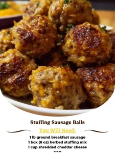 Sausage balls stuffed with flavorful ingredients ready to be enjoyed.