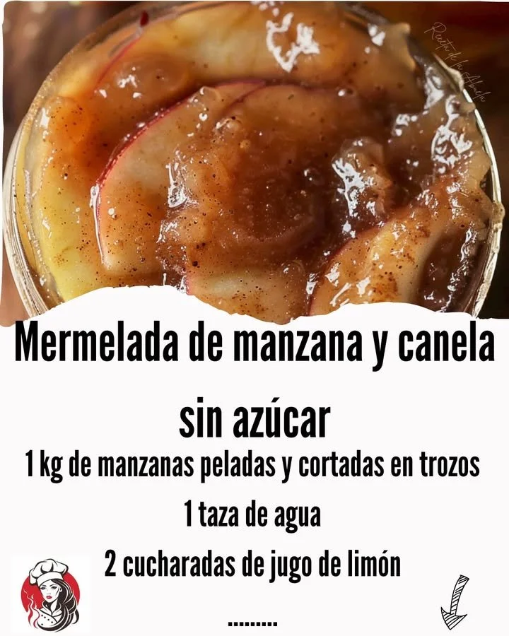 Jar of sugar-free apple cinnamon jam with fresh apples and cinnamon sticks