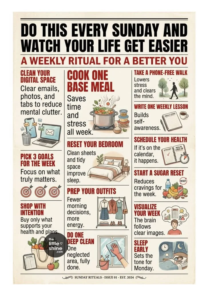 Sunday is not just a day off — it is the reset button for your entire week. What you do on Sunday quietly decides how productive, calm, and focused you will be from Monday onward.