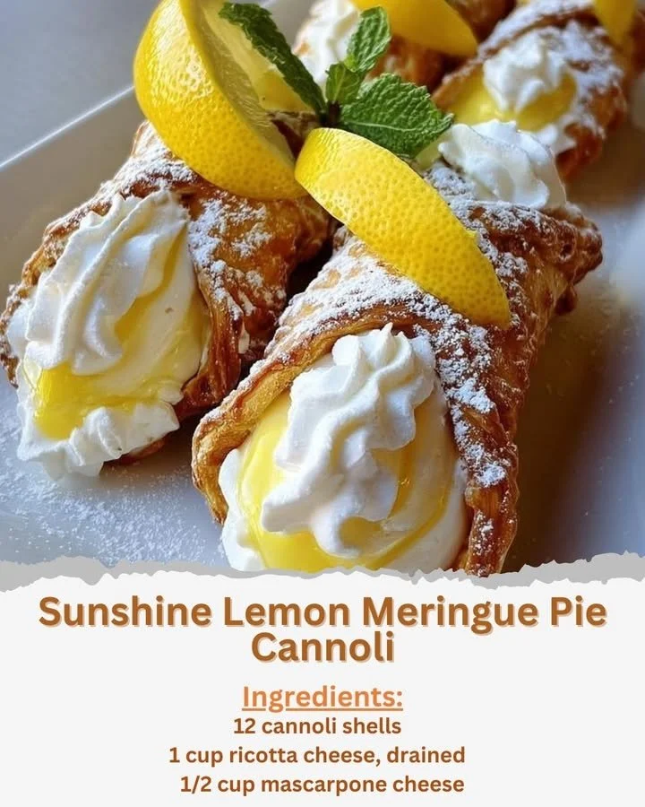 Sunshine Lemon Meringue Pie Cannoli