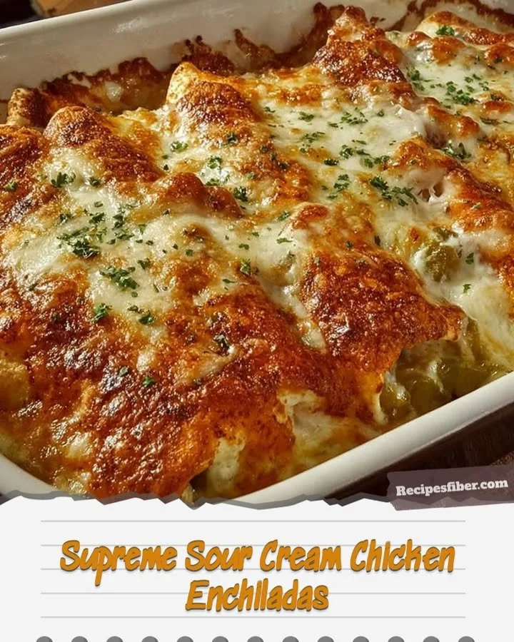 Supreme Sour Cream Chicken Enchiladas