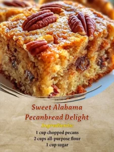 Delicious Sweet Alabama Pecanbread Delight, a traditional southern dessert.