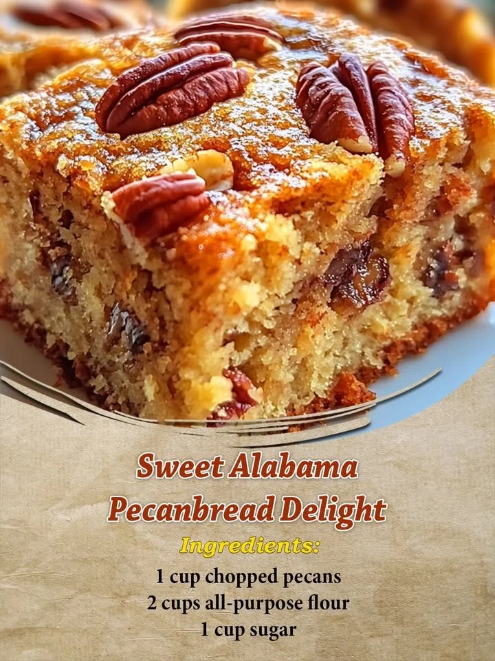 Delicious Sweet Alabama Pecanbread Delight, a traditional southern dessert.