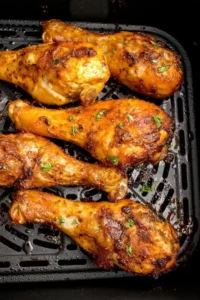 Sweet and Spicy Air Fryer Chicken Legs recipe with crispy skin