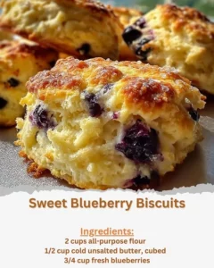 Delicious sweet blueberry biscuits fresh out of the oven