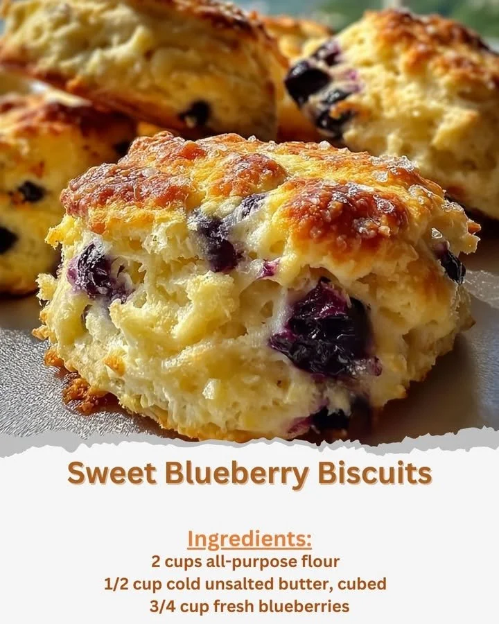 Delicious sweet blueberry biscuits fresh out of the oven