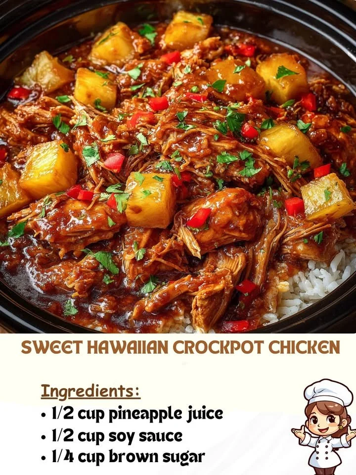Delicious Sweet Hawaiian Crockpot Chicken served in a bowl.