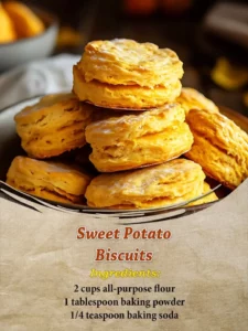 Fluffy sweet potato biscuits fresh out of the oven