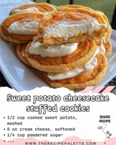 Delicious sweet potato cheesecake stuffed cookies fresh out of the oven.