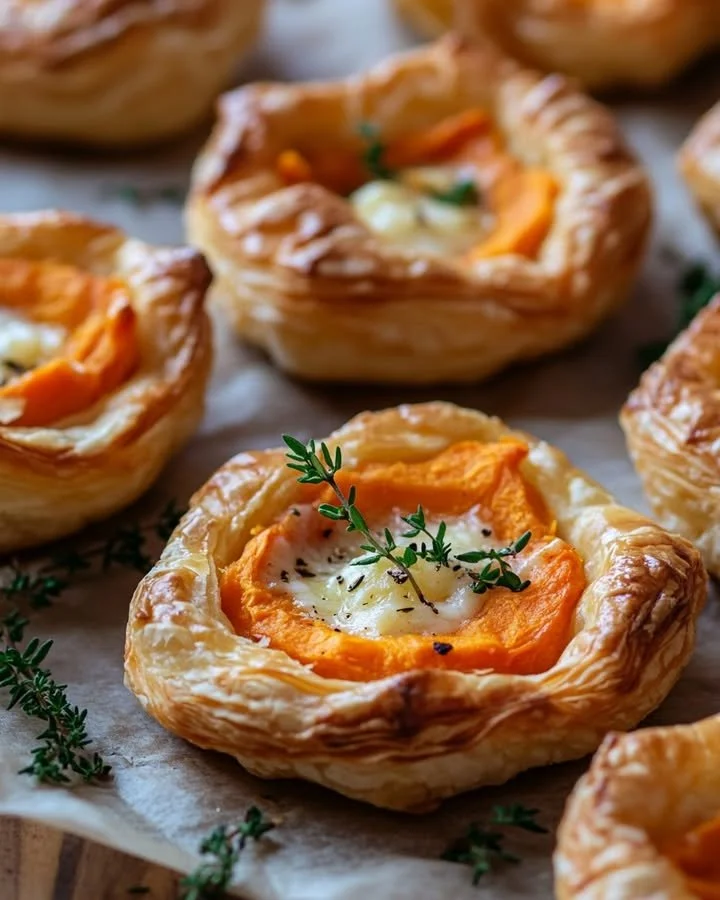 Sweet Potato & Ricotta Mini Galettes served on a plate