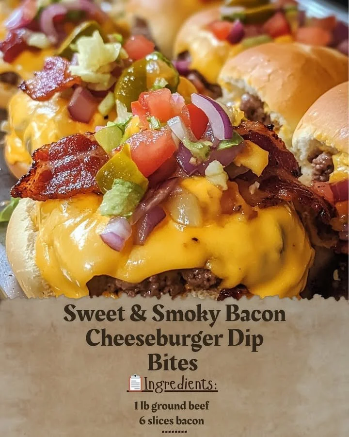 Sweet & Smoky Bacon Cheeseburger Dip Bites