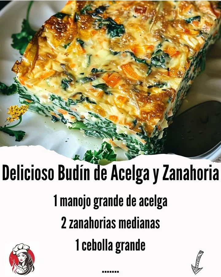 Delicious Swiss Chard and Carrot Pudding served in a bowl