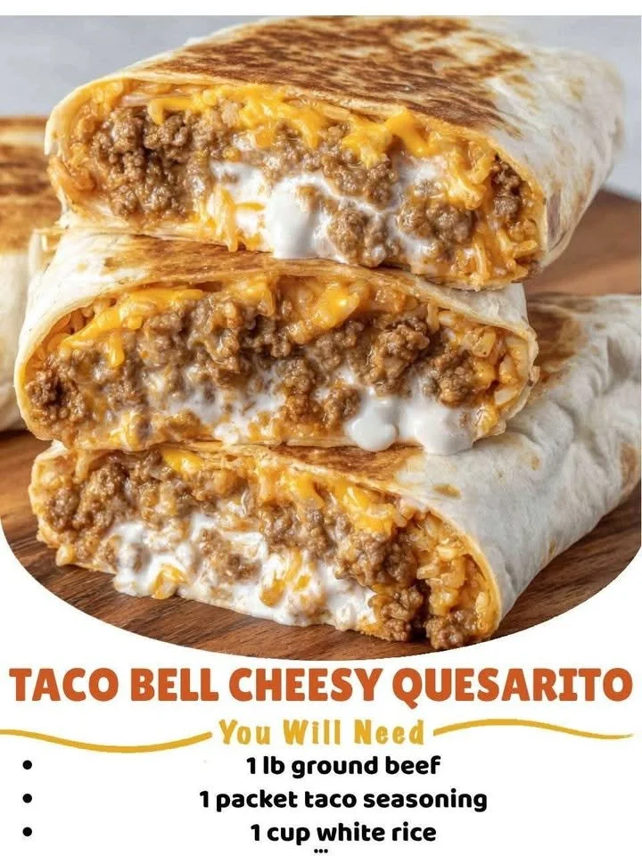 Taco Bell Cheesy Quesarito with melted cheese and flavorful fillings