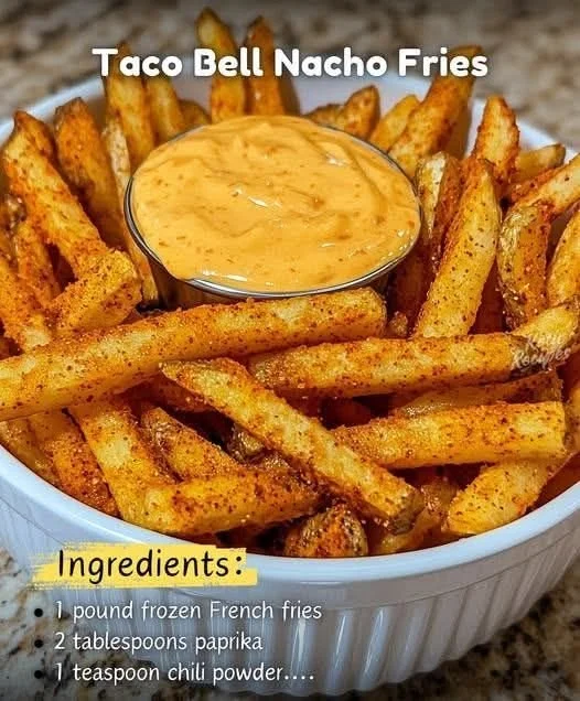 Crispy Taco Bell Nacho Fries topped with cheese and seasonings