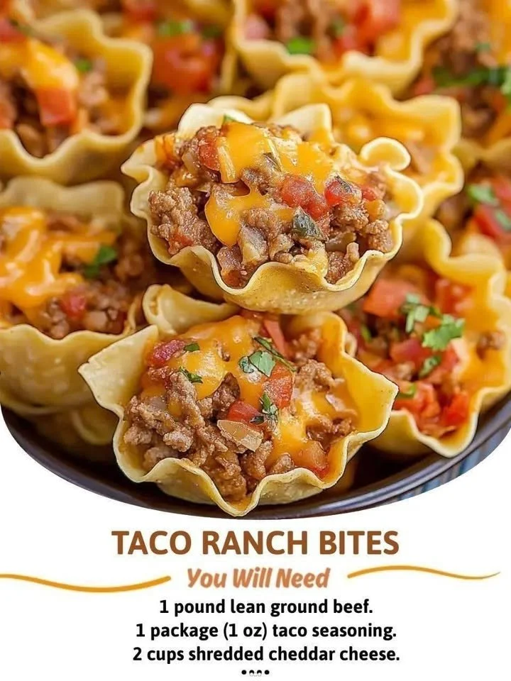 Delicious Taco Ranch Bites served on a platter with dipping sauce