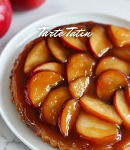 Delicious Tatin Pie with caramelized apples on a golden crust