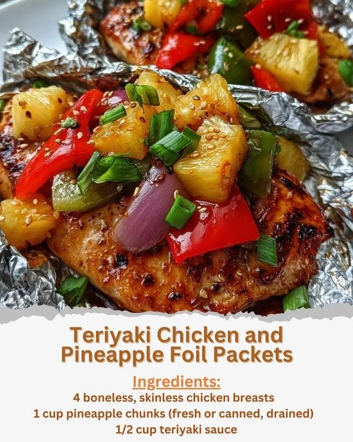 Teriyaki Chicken and Pineapple Foil Packets