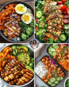 Delicious Teriyaki Chicken and Roasted Veggie Bowl with vibrant colors