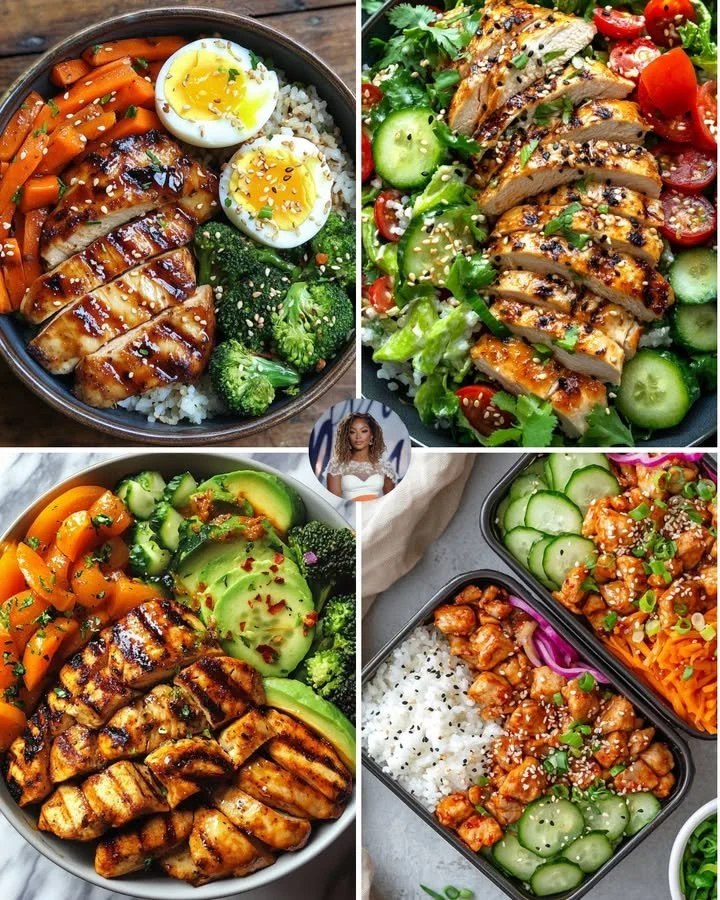 Delicious Teriyaki Chicken and Roasted Veggie Bowl with vibrant colors