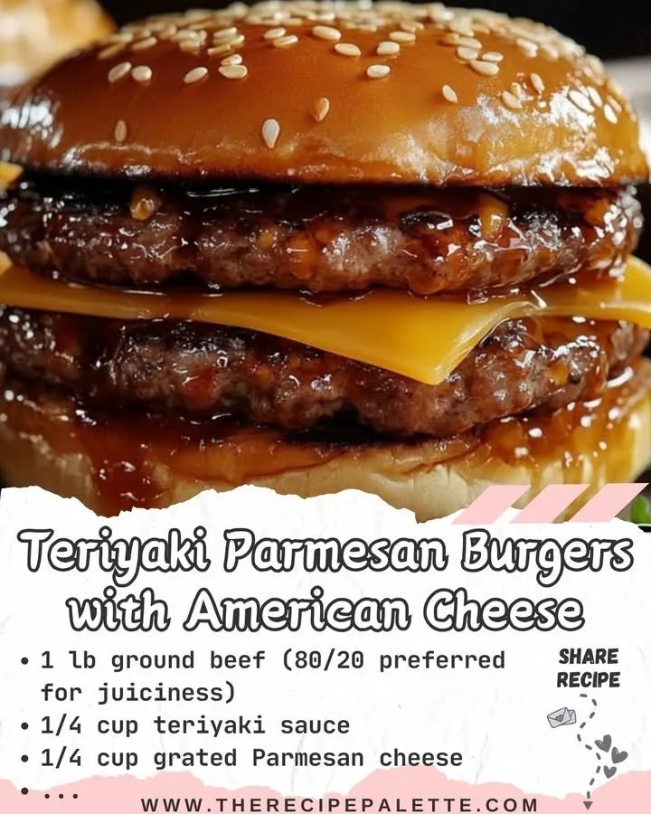 Teriyaki Parmesan Burger with American Cheese - a flavorful grilled delight