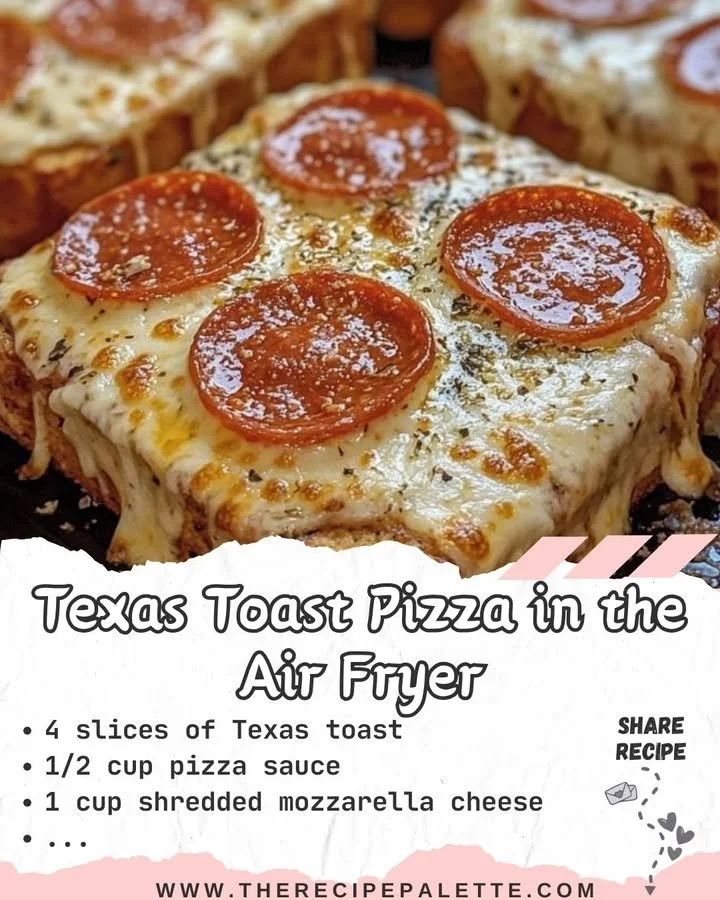 Delicious Texas Toast Pizza cooked in an air fryer, perfect for quick meals.
