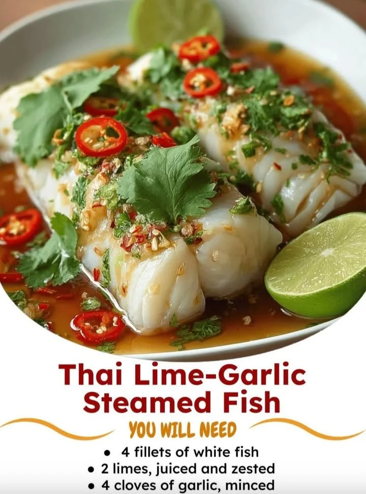 Thai Lime-Garlic Steamed Fish
