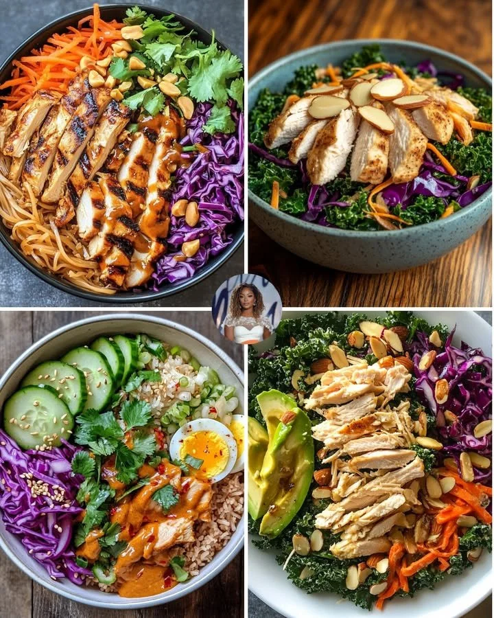 Thai Peanut Chicken & Rice Noodle Bowl