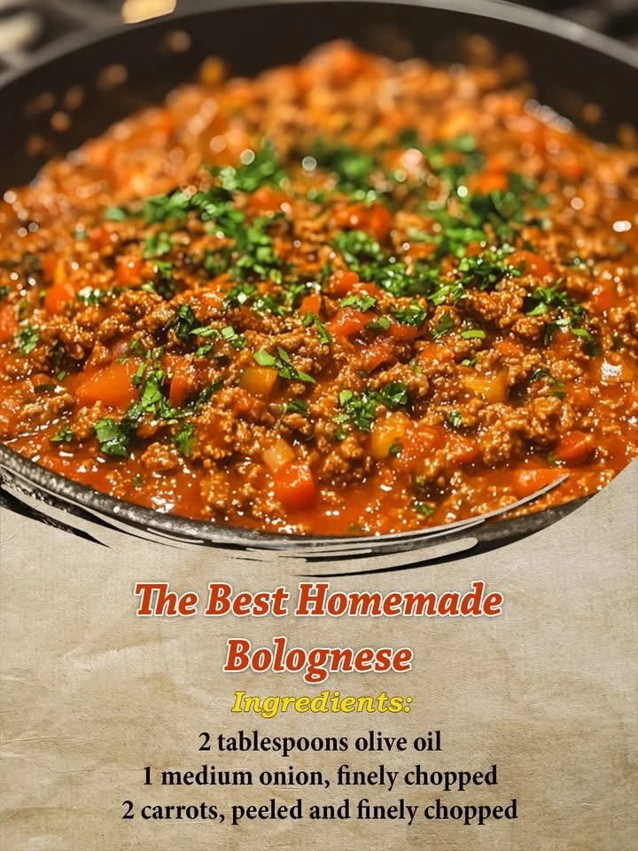 A delicious bowl of homemade bolognese sauce served over pasta.