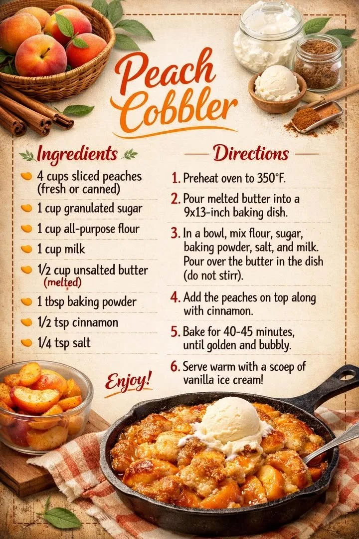 The Best Peach Cobbler Ever