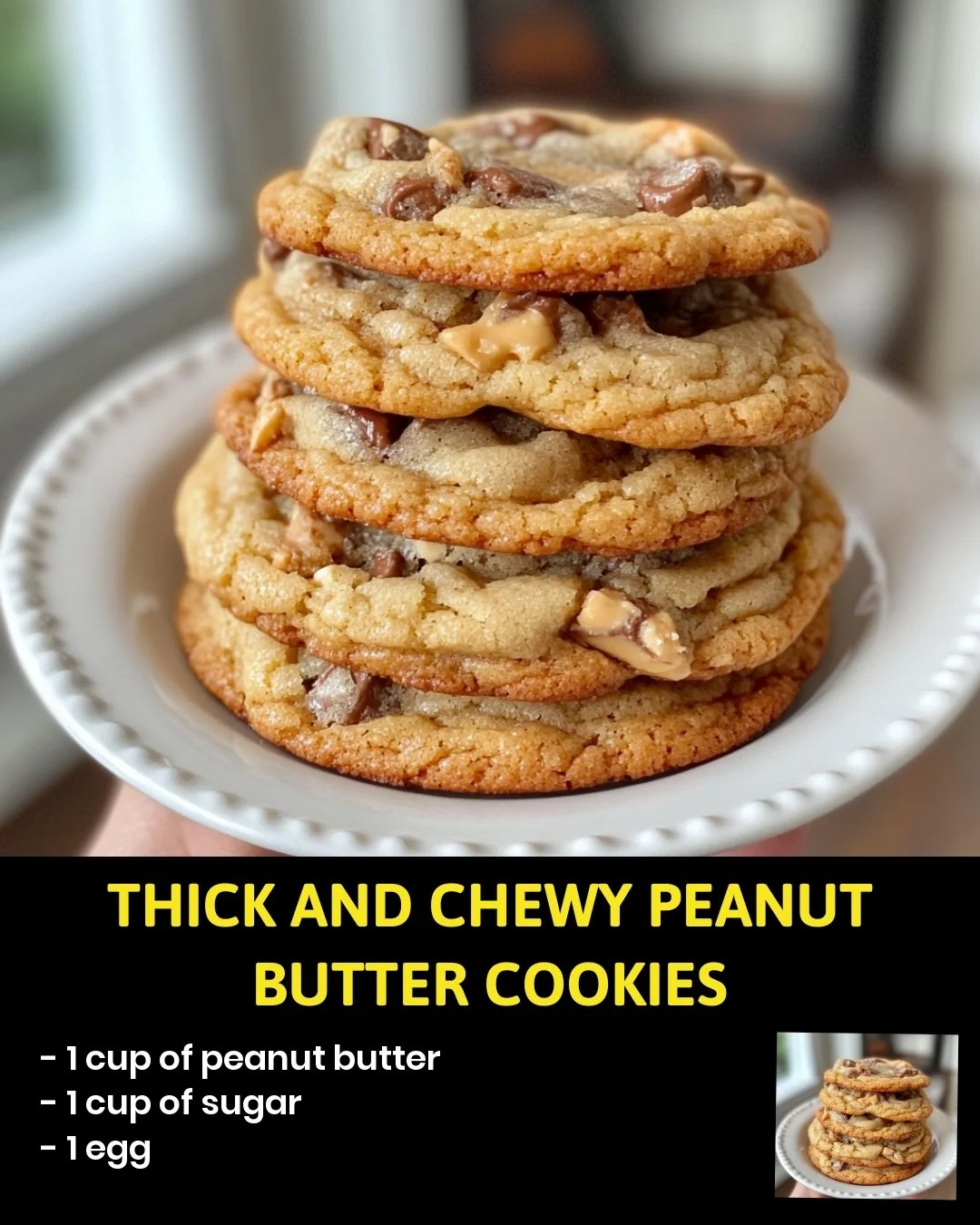 Thick and chewy peanut butter cookies on a cooling rack