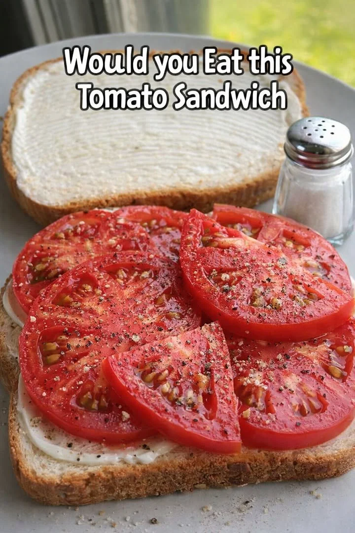 Delicious tomato sandwich made with fresh tomatoes and bread