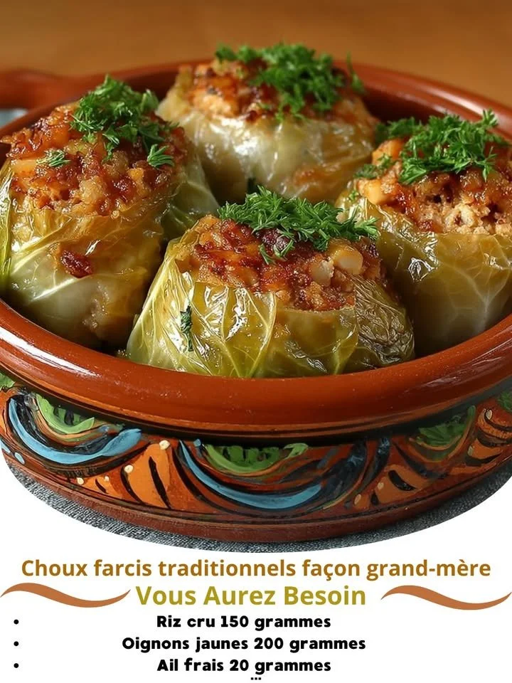 Plate of traditional stuffed cabbage rolls with sauce and herbs