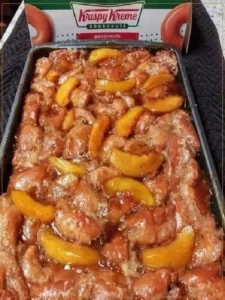 Triple Crust Peach Cobbler with golden crust and fresh peaches