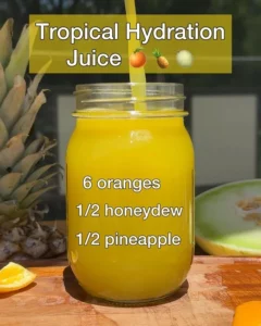 Delicious tropical hydration juice full of vitamins and refreshing ingredients.