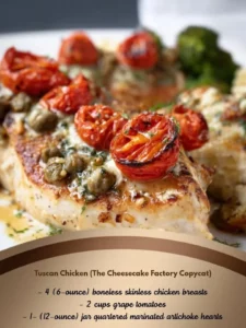 Delicious Tuscan Chicken with sun-dried tomatoes and creamy sauce served on a plate