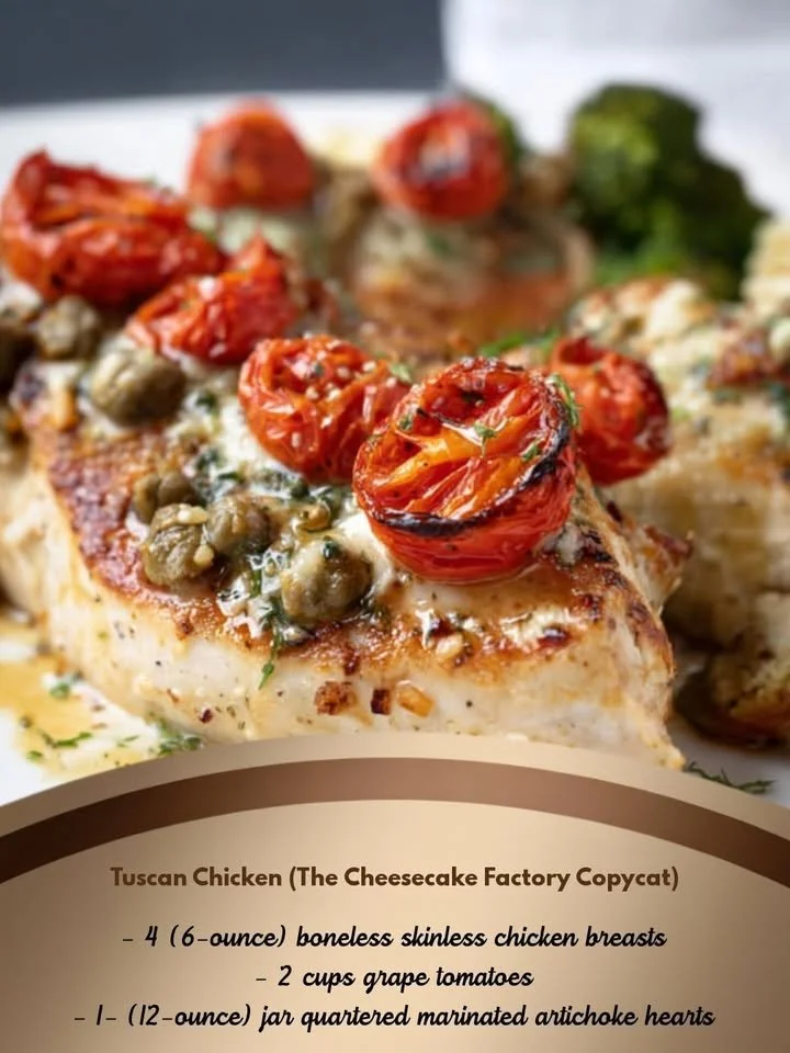 Delicious Tuscan Chicken with sun-dried tomatoes and creamy sauce served on a plate