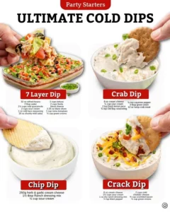 Variety of delicious dips in the ultimate dip lineup for parties and gatherings