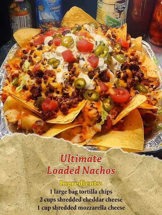 Ultimate Loaded Nachos with cheese, jalapenos, and toppings