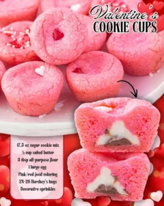 Valentine's Day cookie cups filled with love and sweetness.
