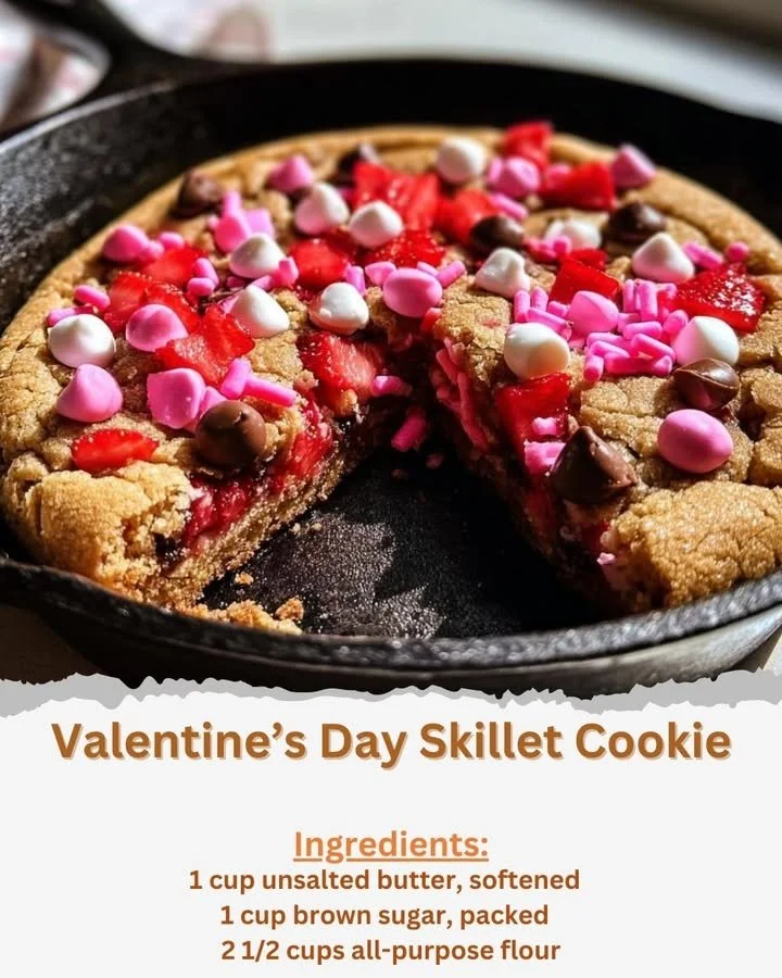 Valentine’s Day Skillet Cookie