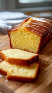 Delicious homemade vanilla loaf cake ready to be served