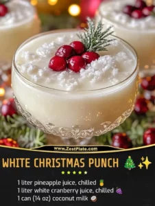 Refreshing White Christmas Punch for festive holiday celebrations