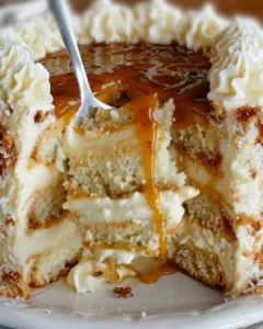 White German chocolate cake with a creamy cheesecake center and chocolate drizzle.