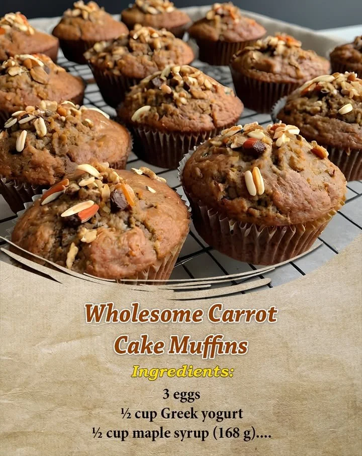 Wholesome Carrot Cake Muffins