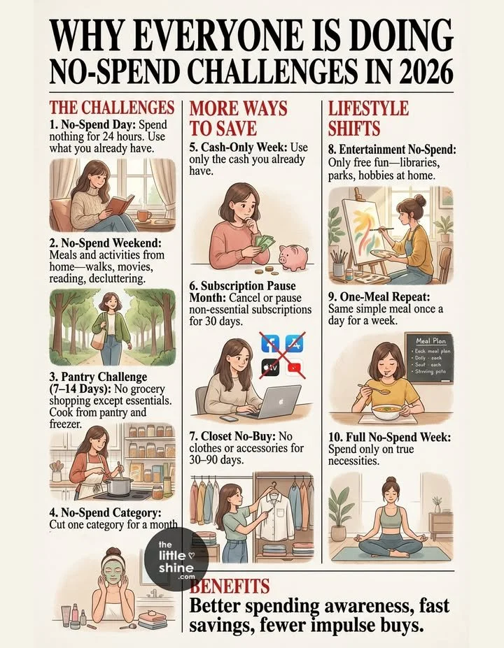 Participants engaging in a no-spend challenge for financial awareness